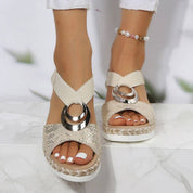 Grace | Women's Orthopedic Comfort Sandals Adjustable Espadrille Wedge 1
