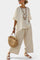 Harper | Women's Linen Asymmetric-Hem Wide-Leg Two-Piece Set 0