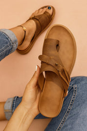Harper | Women's Vegan Leather Toe-Post Cushioned Comfort Sandals 1