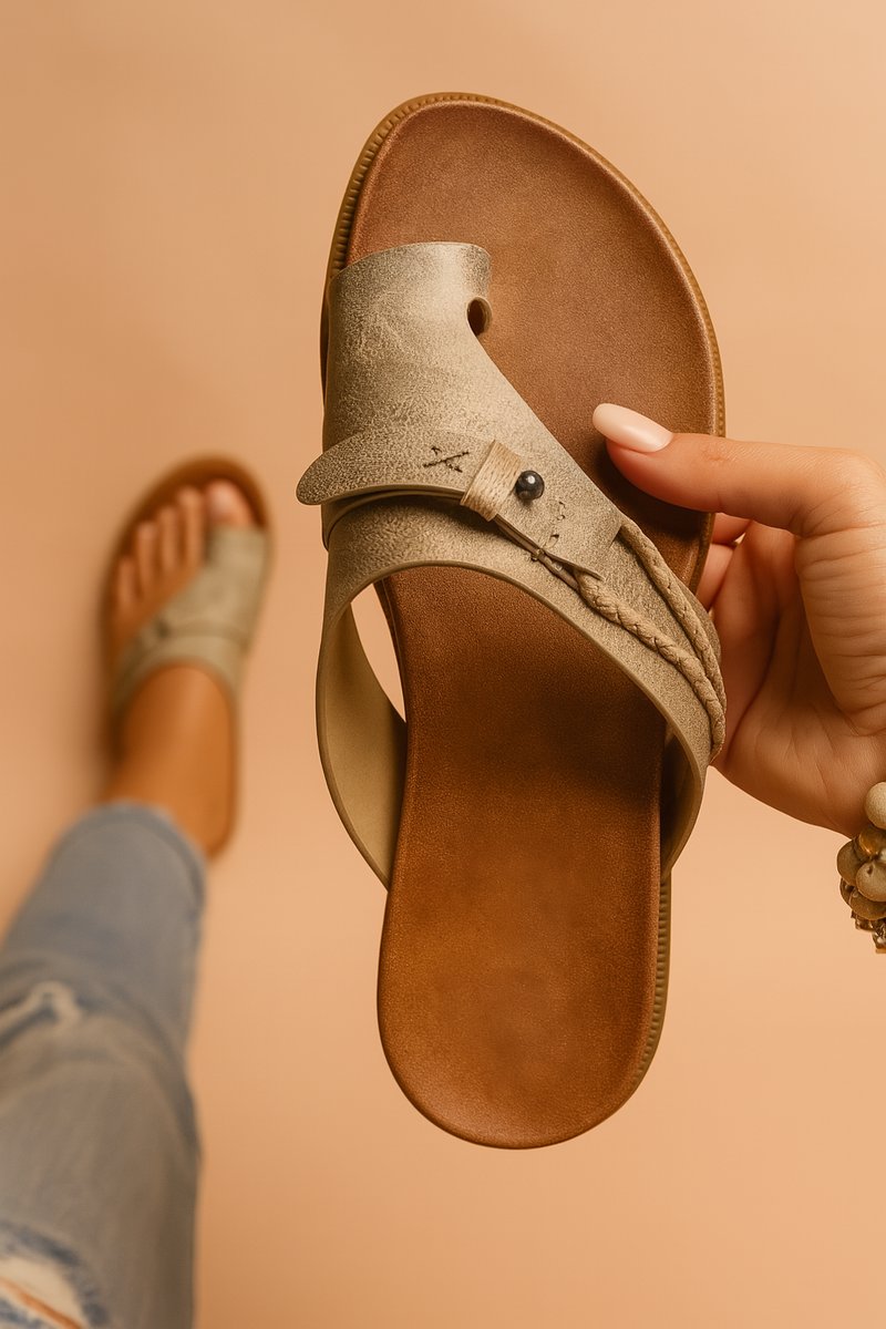 Harper | Women's Vegan Leather Toe-Post Cushioned Comfort Sandals 2