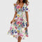 Helga | Damen Blumen V-Ausschnitt Midi Kleid 1