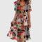 Helga | Damen Blumen V-Ausschnitt Midi Kleid 4