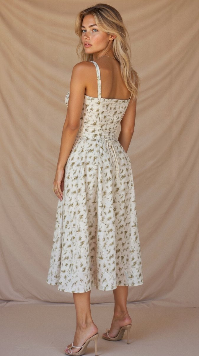 Isabella | Women's Floral Corset Midi Summer Dress Jumpsuit Slit Skirt 7