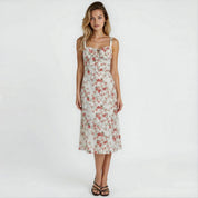 Isabella | Women's Floral Corset Midi Summer Dress Jumpsuit Slit Skirt 8