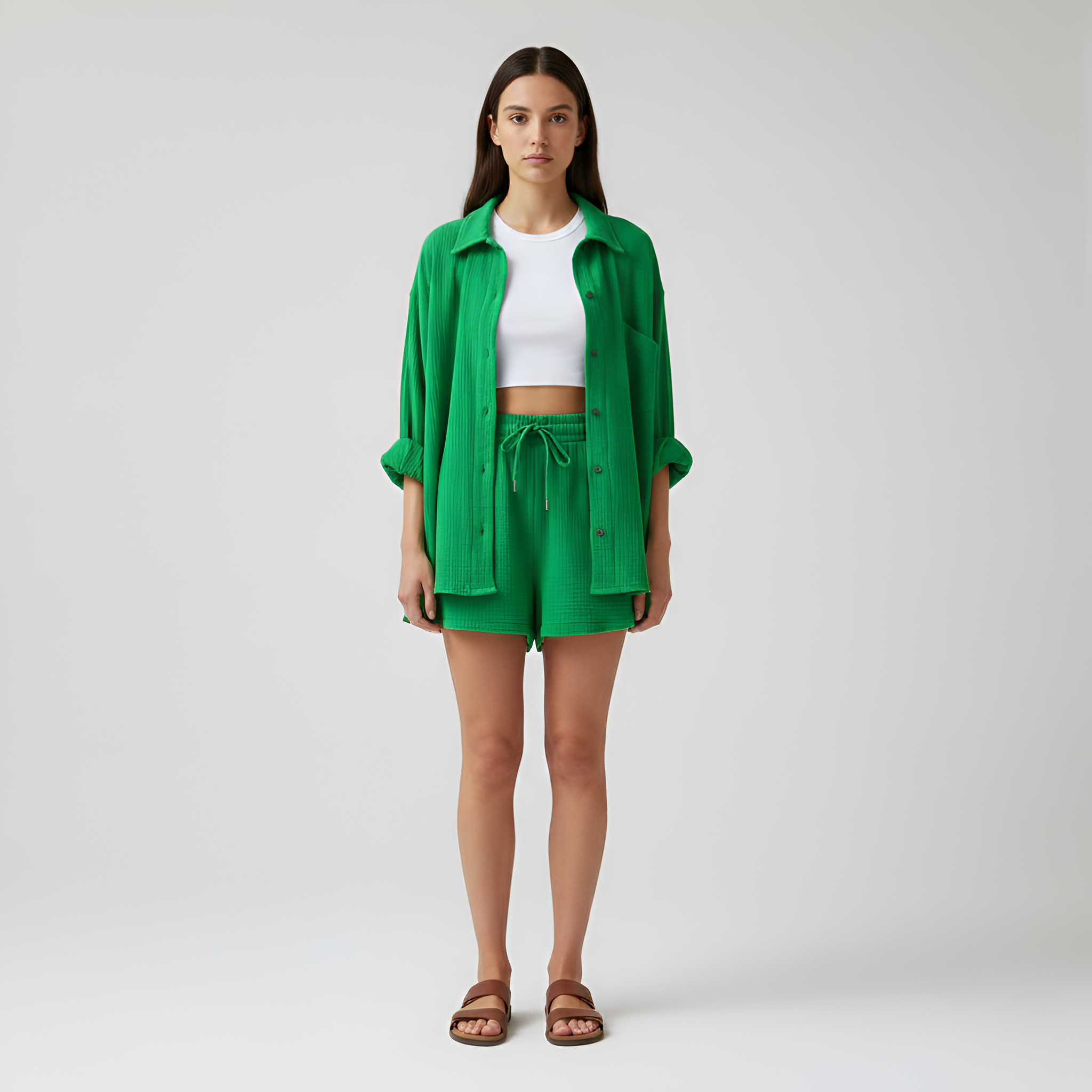 Jade Harrison | Oversized Shirt & Shorts Set For Women 11