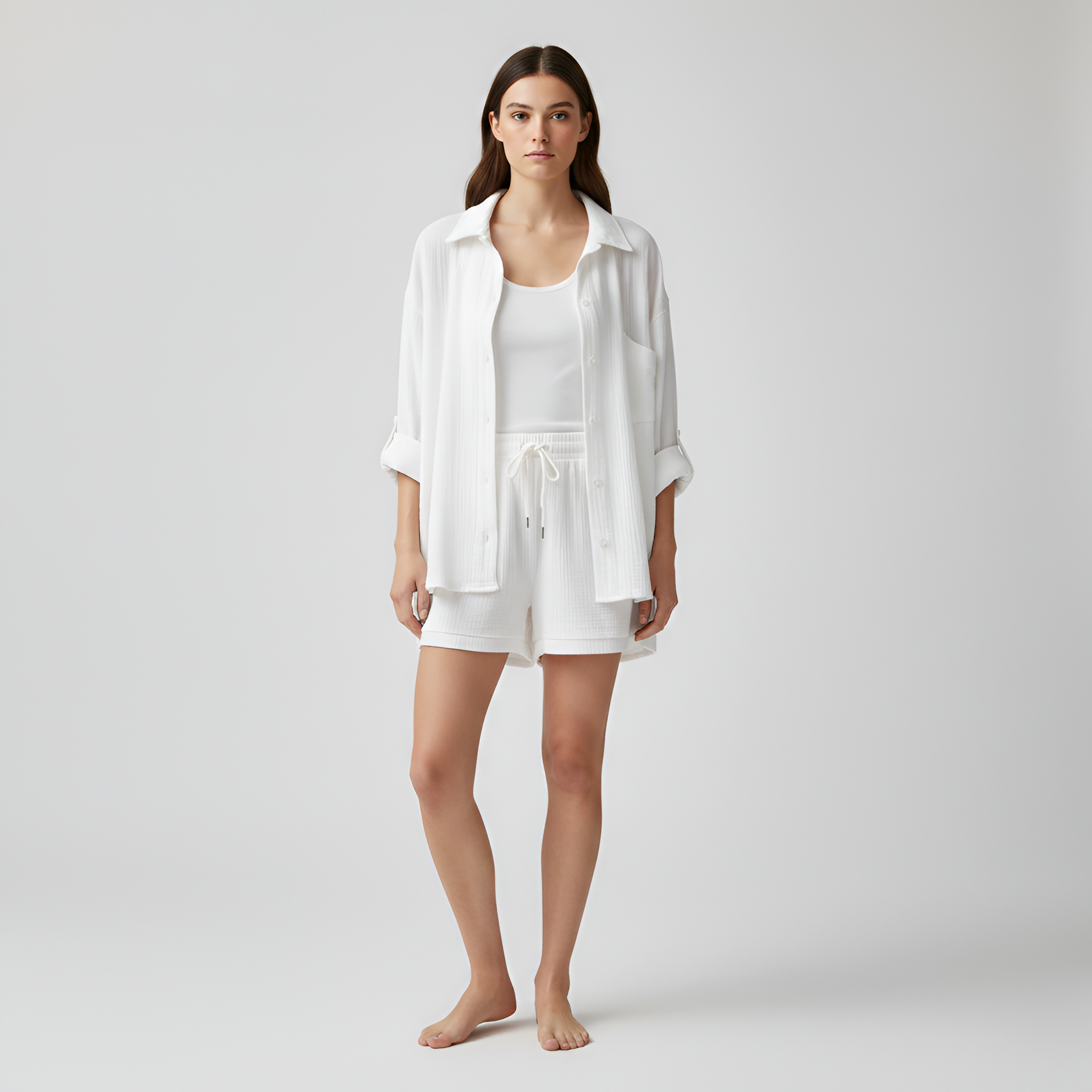 Jade Harrison | Oversized Shirt & Shorts Set For Women 9