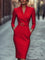 Jana | Damen Herbst-Wickel-Midikleid mit Gürtel 10