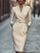 Jana | Damen Herbst-Wickel-Midikleid mit Gürtel 7