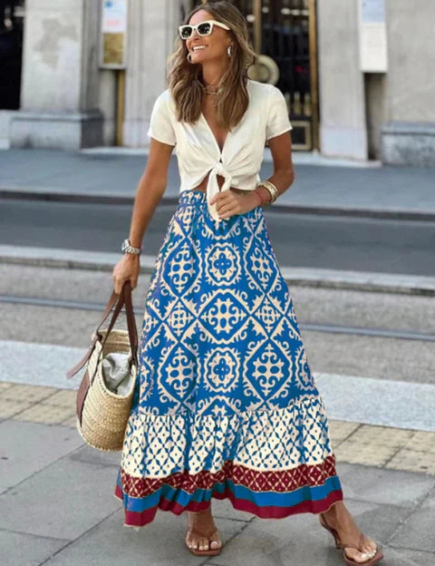 IZZY | Long Summer Skirt in Retro Boho Style