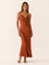 Layla | Women's Satin Cowl-Neck Sleeveless Maxi Dresses 0