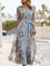 Layla | Women's Wrap V-Neck Floral Summer Dress Midi Length 0
