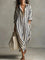 Luisa | Damen Linnen Gestreiftes Oversized Hemdkleid Maxi 0