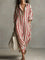 Luisa | Damen Linnen Gestreiftes Oversized Hemdkleid Maxi 5