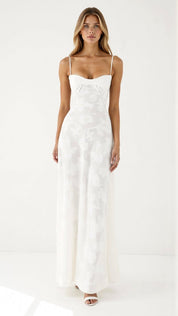 Luna | Women's Floral Lace Bustier Wedding Guest Dress Maxi Gown 3