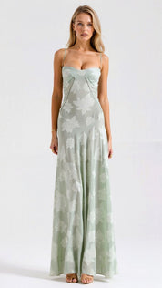 Luna | Women's Floral Lace Bustier Wedding Guest Dress Maxi Gown 5