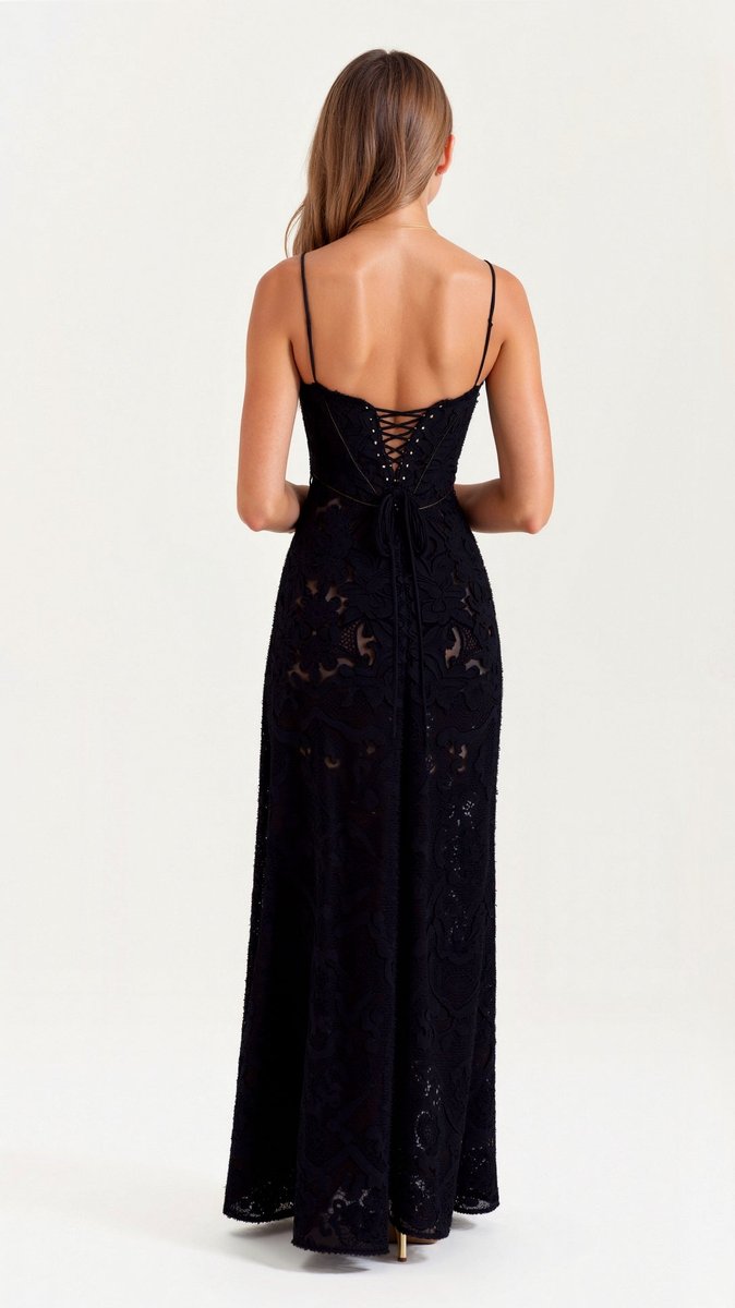 Luna | Women's Floral Lace Bustier Wedding Guest Dress Maxi Gown 7