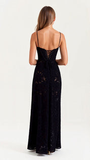 Luna | Women's Floral Lace Bustier Wedding Guest Dress Maxi Gown 7