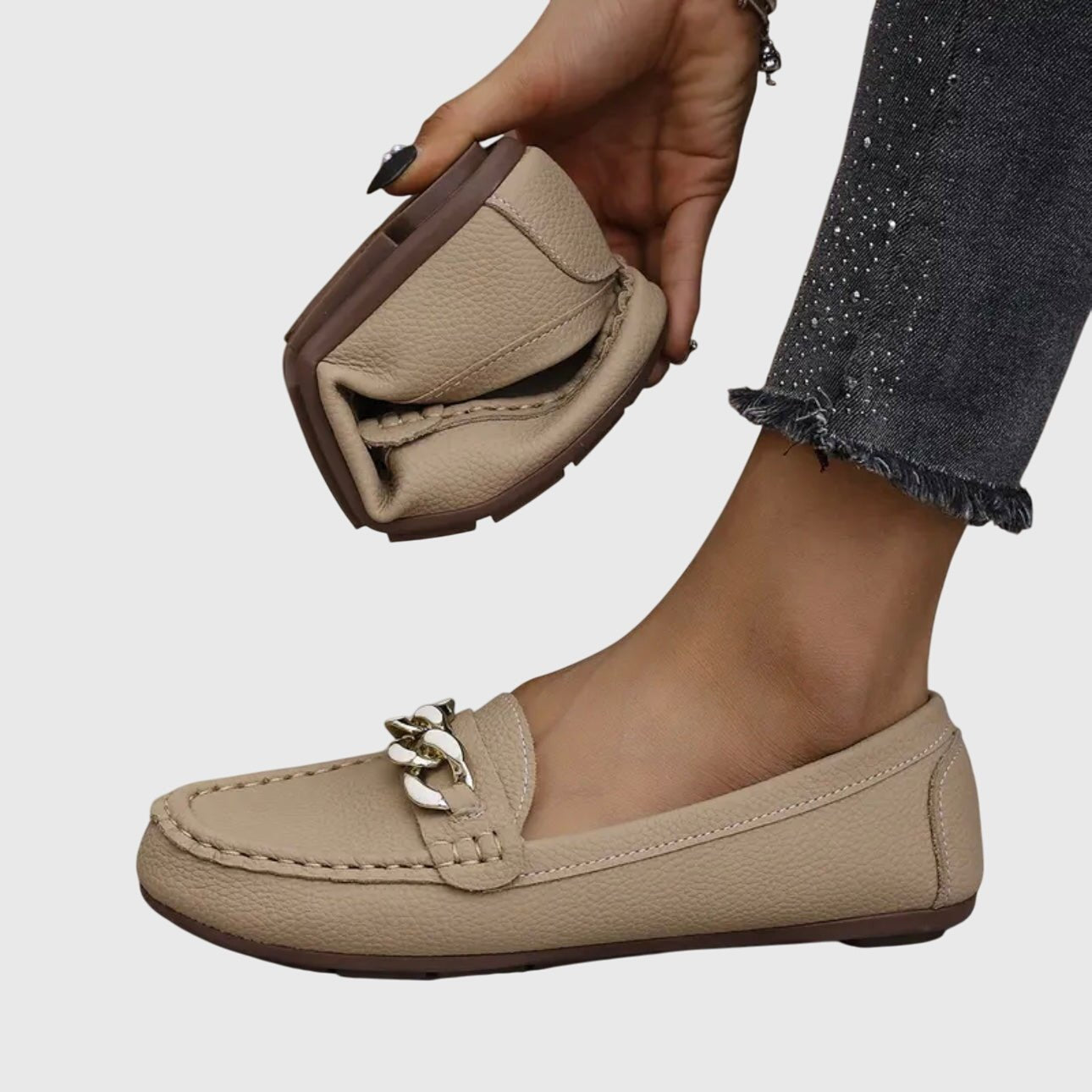 Luna | Women's Orthopedic Chain-Detail Slip-On Loafers 4