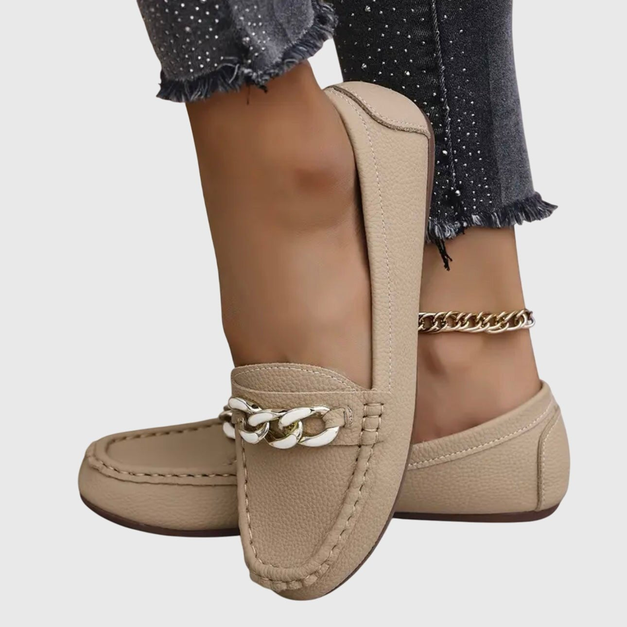 Luna | Women's Orthopedic Chain-Detail Slip-On Loafers 7