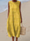 Maria | Damen Ärmelloses Midi Kleid Mit Struktur Und Taschen 2