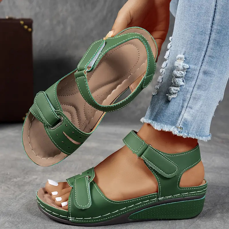 Mia Reynolds | Soft Leather Orthopedic Wedge Sandals For Women 0