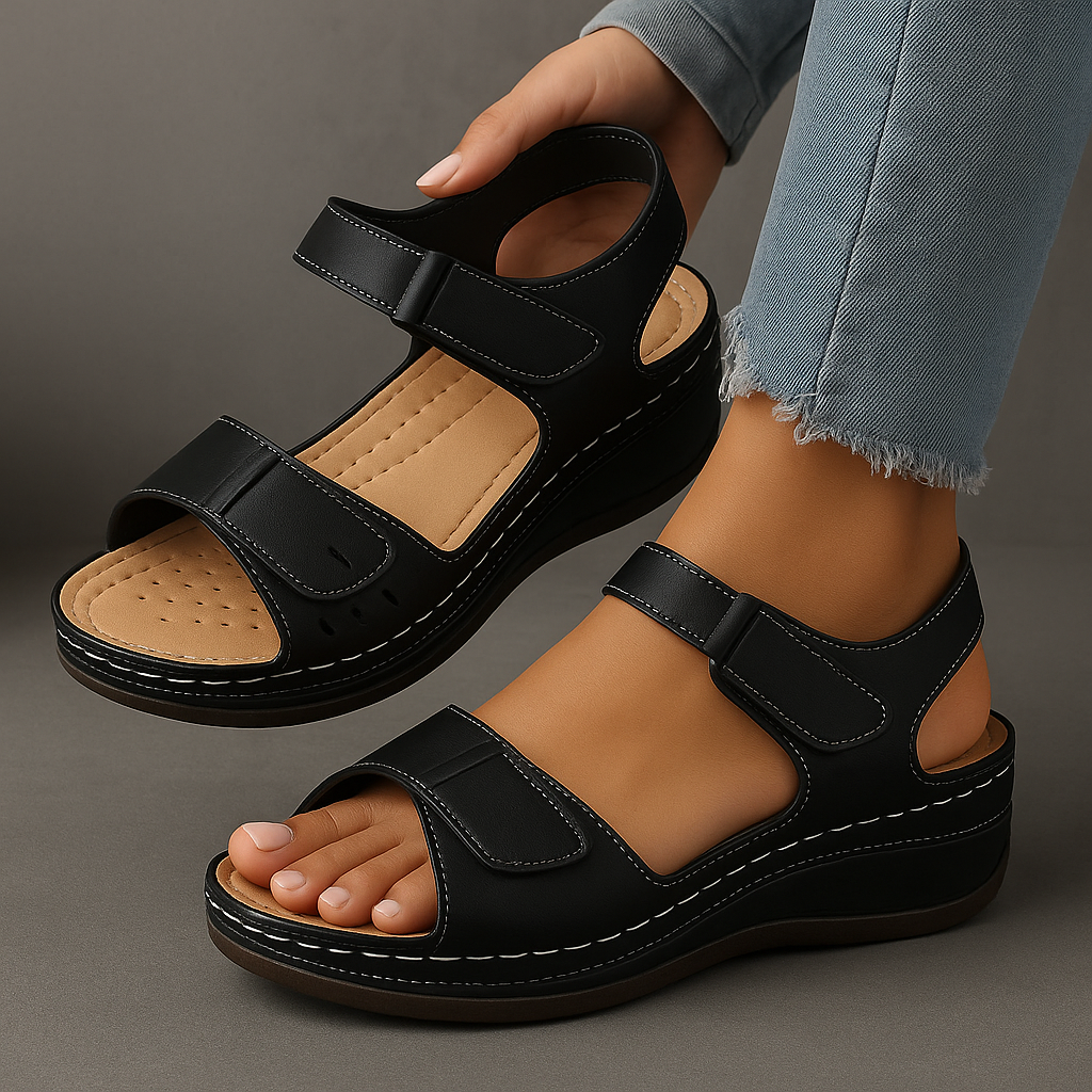 Mia Reynolds | Soft Leather Orthopedic Wedge Sandals For Women 10