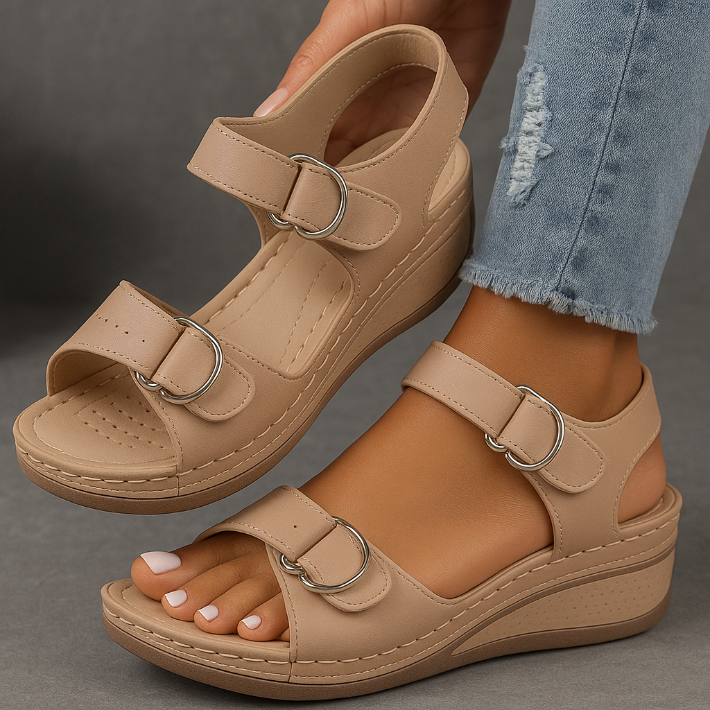 Mia Reynolds | Soft Leather Orthopedic Wedge Sandals For Women 6