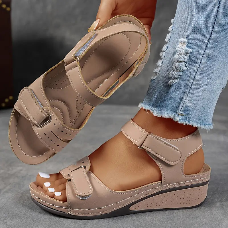Mia Reynolds | Soft Leather Orthopedic Wedge Sandals For Women 7