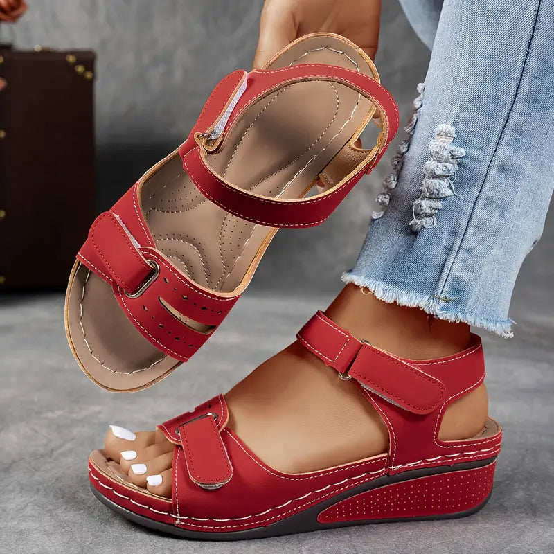 Mia Reynolds | Soft Leather Orthopedic Wedge Sandals For Women 9