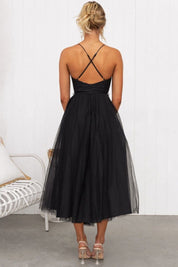 Mia | Women's Corset Bodice Tulle Midi Formal Evening Dress Sweetheart Neckline 3