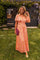 Mia | Women's Flutter-Sleeve V-Neck Floral Pleated Maxi Dresses 0