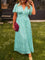 Mia | Women's Flutter-Sleeve V-Neck Floral Pleated Maxi Dresses 8