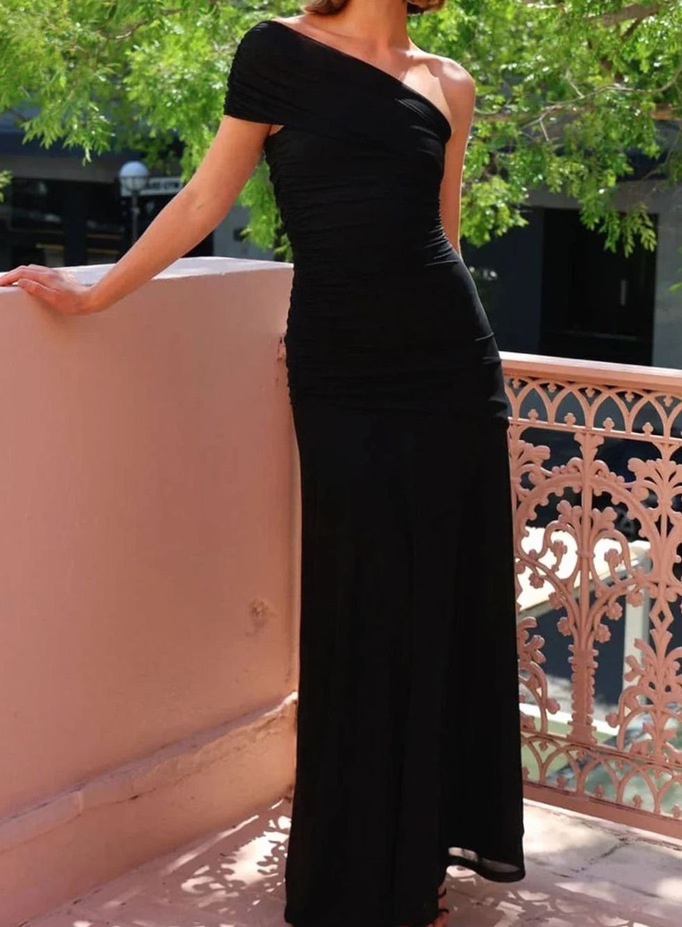 Mia | Women's One-Shoulder Ruched Maxi Wedding Guest Dress 6
