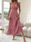 Mia | Women's Ruffle V Neck Dress Smocked Waist Maxi A-Line 5
