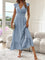 Mia | Women's Ruffle V Neck Dress Smocked Waist Maxi A-Line 7