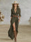 Olivia | Women's Boho Flowy Button-Down Summer Dress Jumpsuit Maxi 4