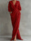 Olivia | Women's Wrap Maxi V Neck Dress Ruched 3/4 Sleeve 2