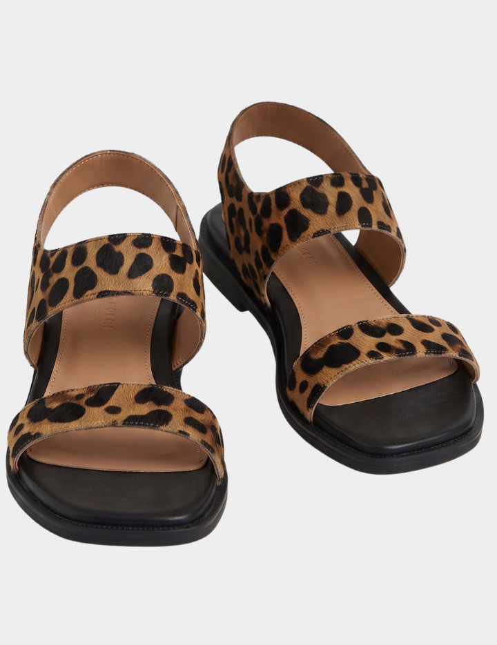 Orthopedic Leopard Print Flat Sandals with Arch Support and Slingback Strap for Women 1