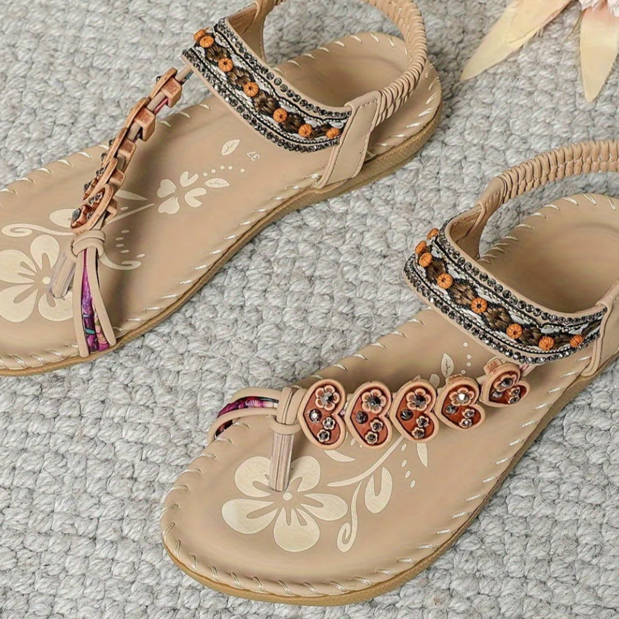 Orthopedic Women's Boho Embellished Sandals with Arch Support for Comfortable Wear 6