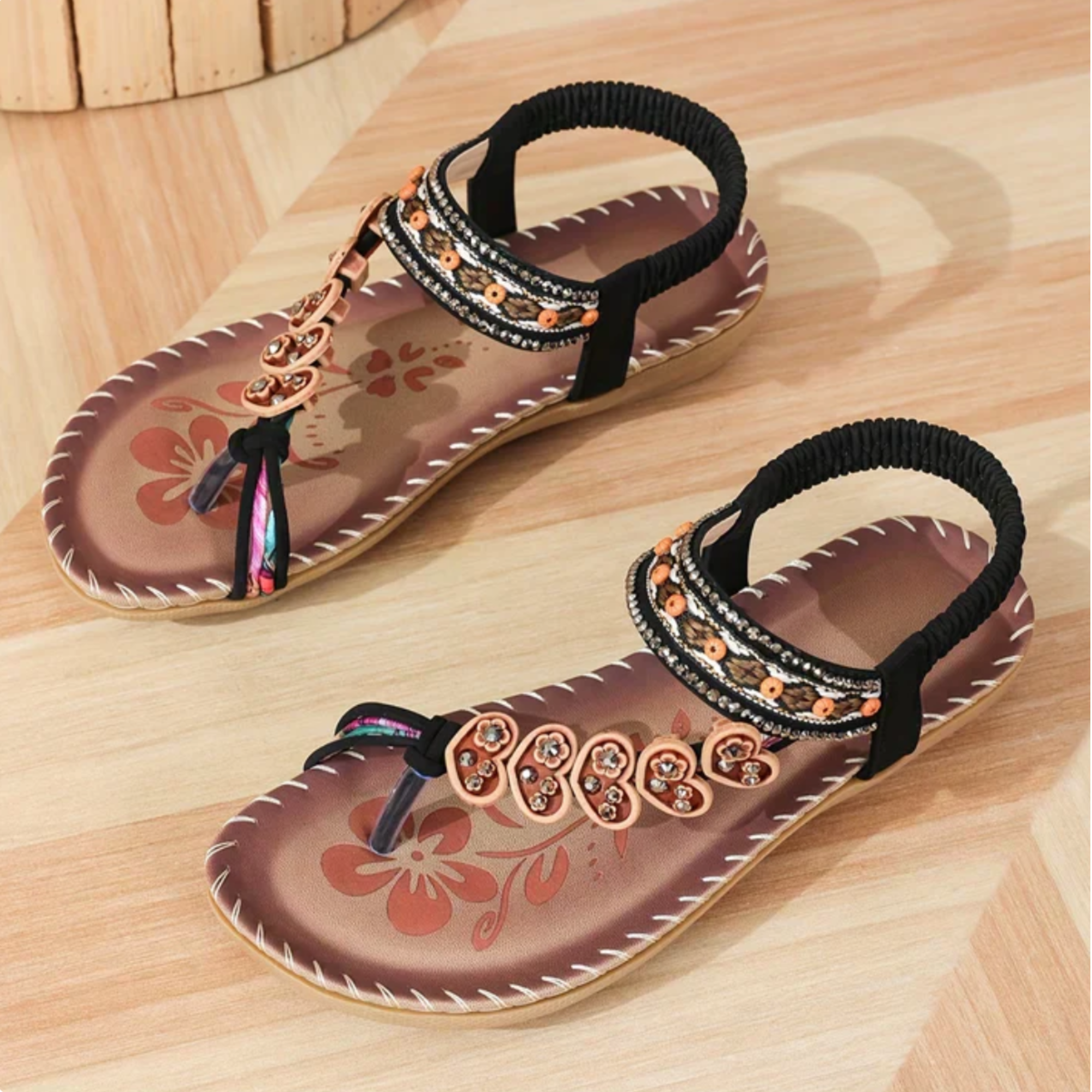 Orthopedic Women's Boho Embellished Sandals with Arch Support for Comfortable Wear 7