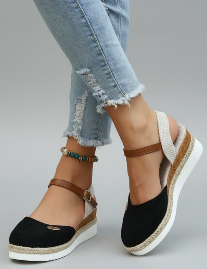 Orthopedic Women’s Closed-Toe Espadrille Sandals with Arch Support and Slingback Strap 0