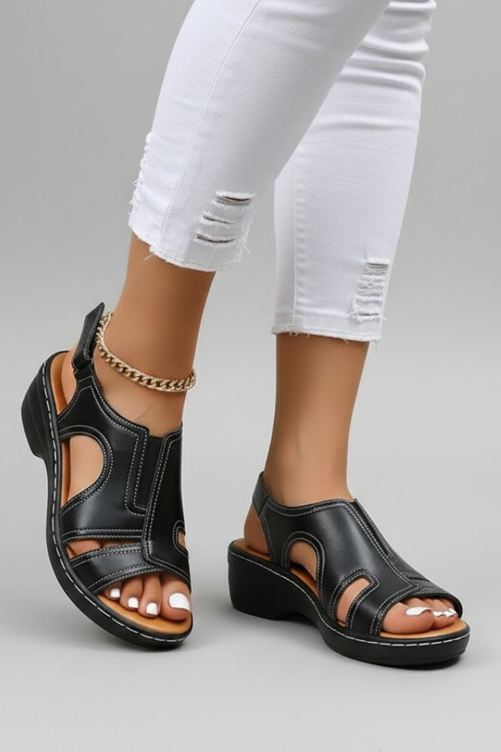 Orthopedic Women's Platform Sandals with Arch Support and Adjustable Ankle Strap for Summer Comfort 5