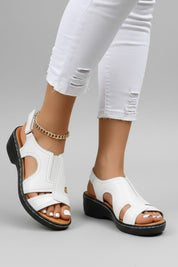 Orthopedic Women's Platform Sandals with Arch Support and Adjustable Ankle Strap for Summer Comfort 7
