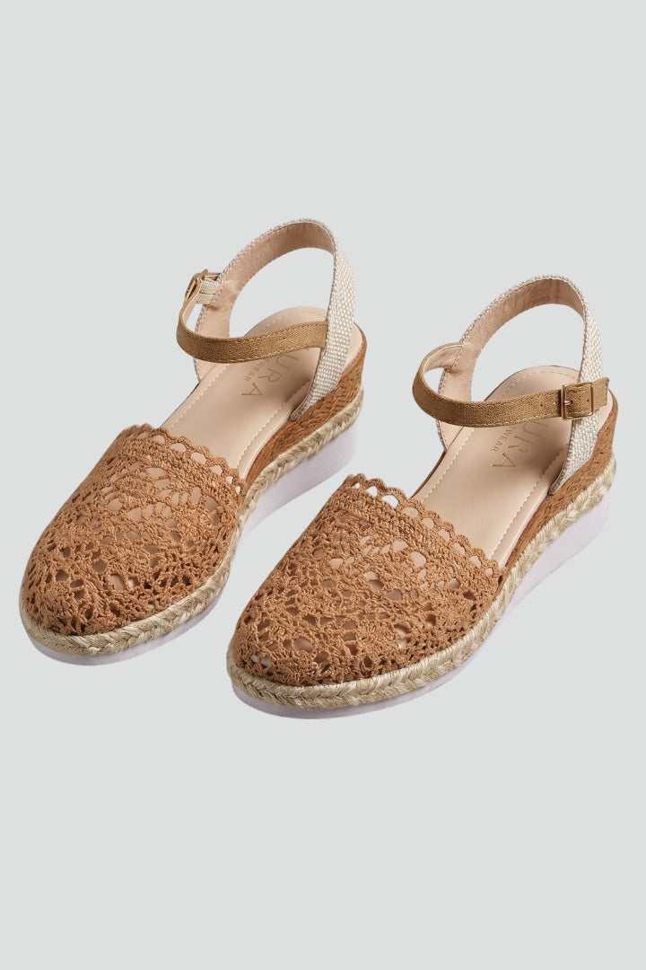 Orthopedic Women's Platform Sandals with Arch Support and Adjustable Woven Upper 1