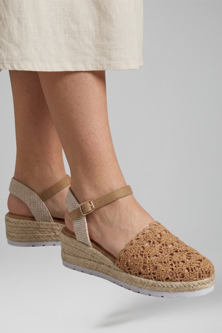 Orthopedic Women's Platform Sandals with Arch Support and Adjustable Woven Upper 4