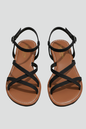 Orthopedic Women’s Strappy Flat Sandals with Arch Support and Ankle Strap Open Toe 1