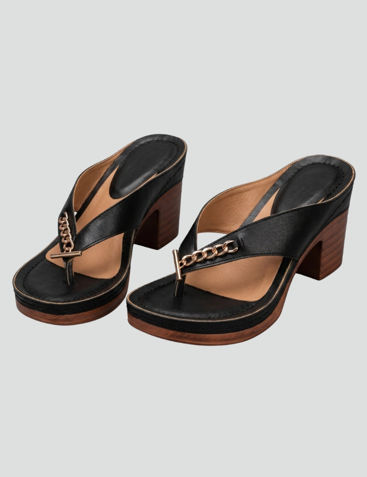 Orthopedic Women's Thong Sandals with Arch Support Block Heel and Platform Sole 1