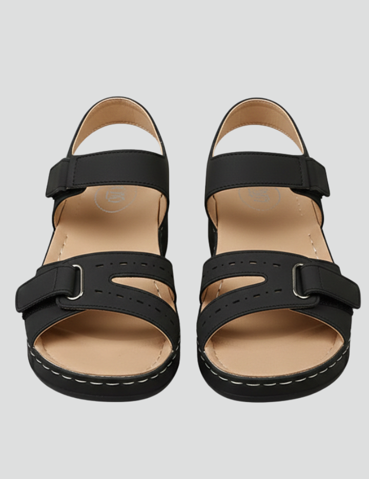Orthopedic Women’s Wedge Sandals with Adjustable Hook-and-Loop Straps and Arch Support 1