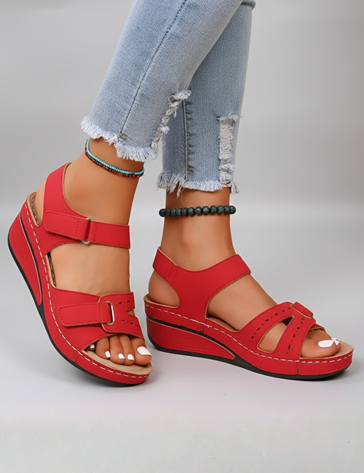 Orthopedic Women’s Wedge Sandals with Adjustable Hook-and-Loop Straps and Arch Support 5