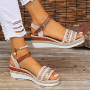 Orthopedic Women's Wedge Sandals with Arch Support and Adjustable Strap 0